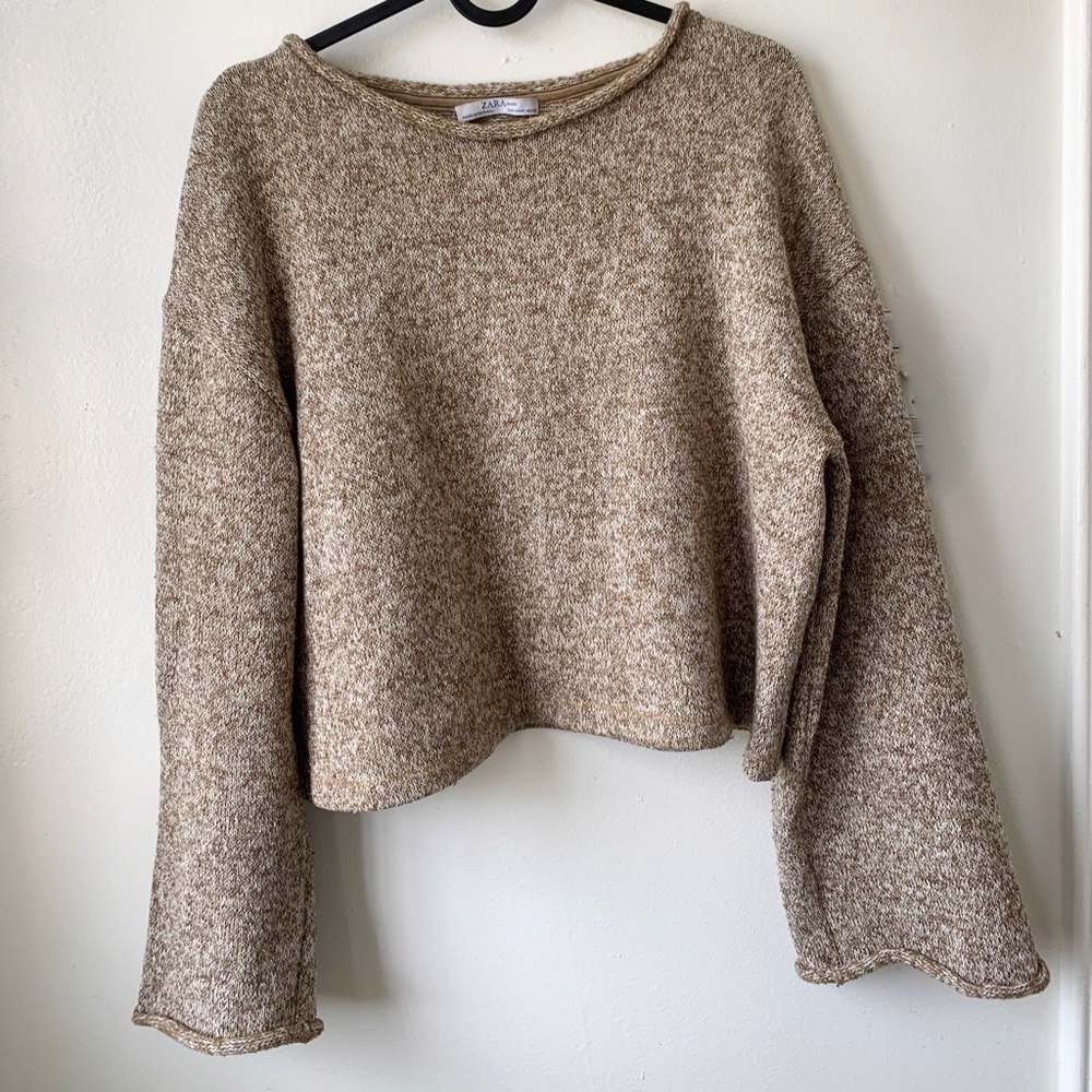 Zara wide-sleeved pullover in Brown